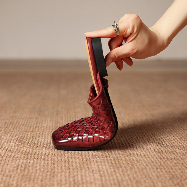 Amani Woven Genuine Leather Slip-On Mule