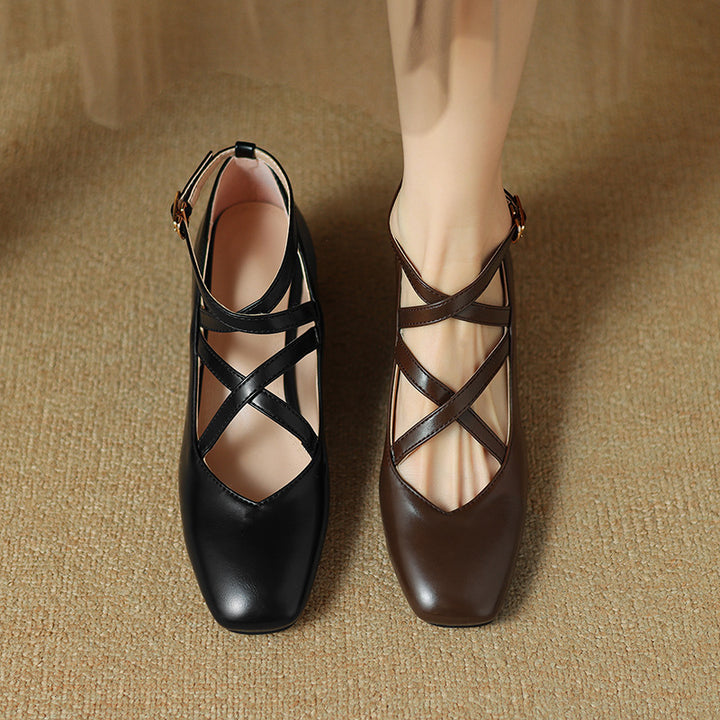 Elva Leather Heels
