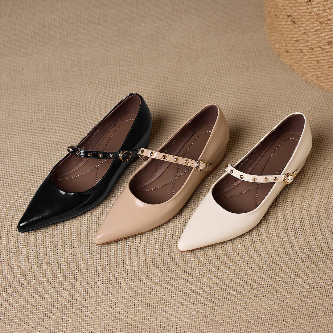 Emery Genuine Leather Mary Jane Flat