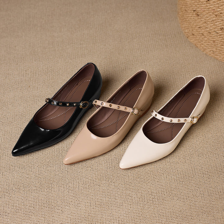 Emery Genuine Leather Mary Jane Flat