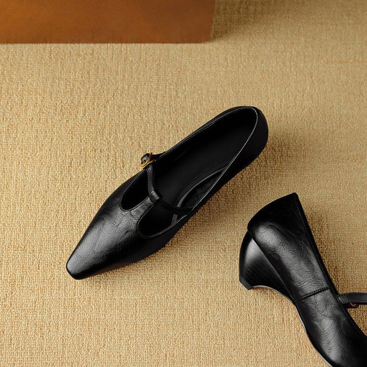 Zuri Genuine Leather T-Strap Mary Jane Pumps