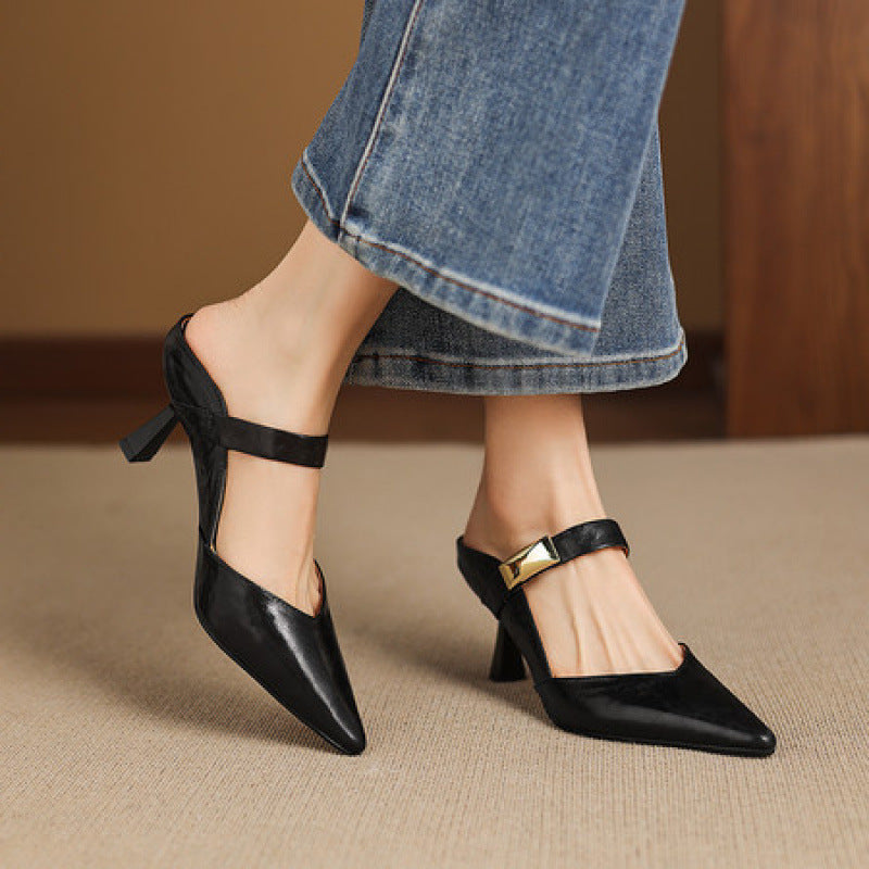 Avani Genuine Leather Mary Jane Mules