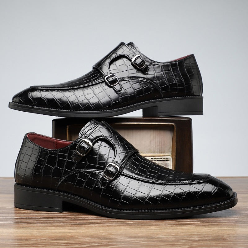 Marco Double Monk-Strap Leather Shoes