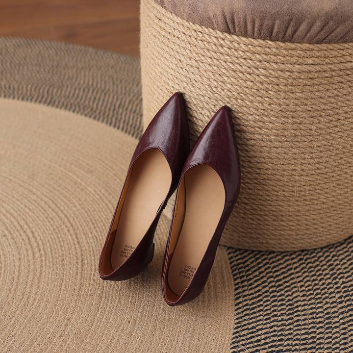 Marlot Genuine Leather Pointed-Toe Heel Pumps
