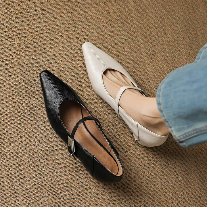 Odet Genuine Leather Mary Jane Flats