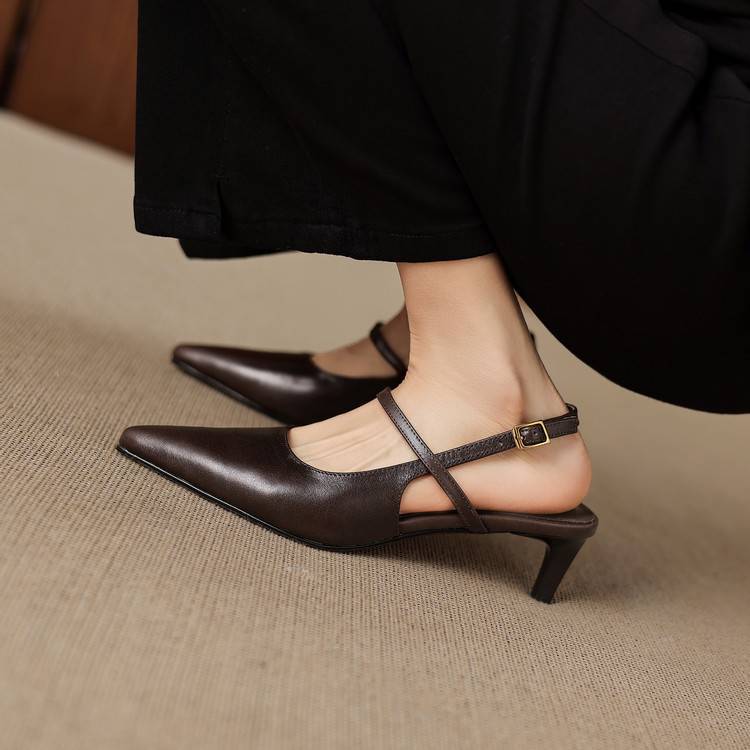 Kemi Genuine Leather Slingbacks