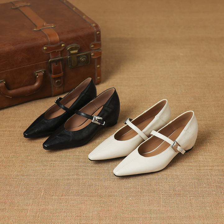 Odet Genuine Leather Mary Jane Flats