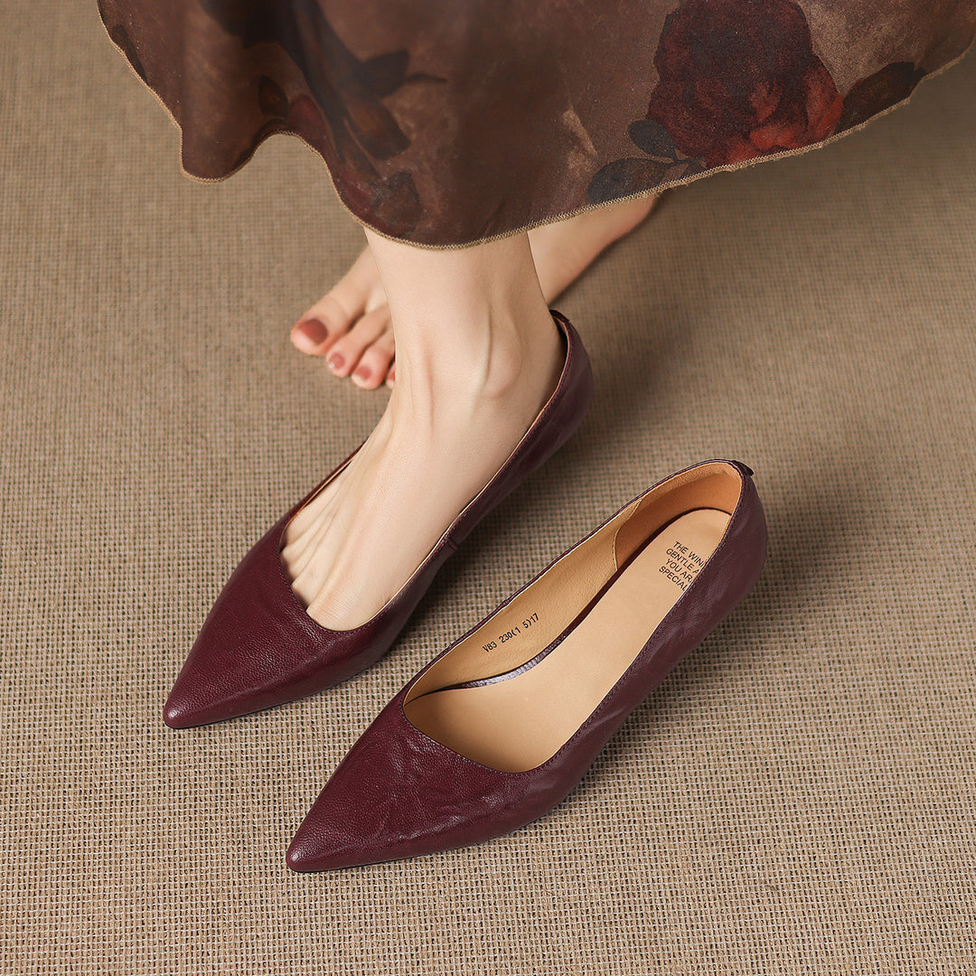 Avia Genuine Leather Pointed-Toe Heels