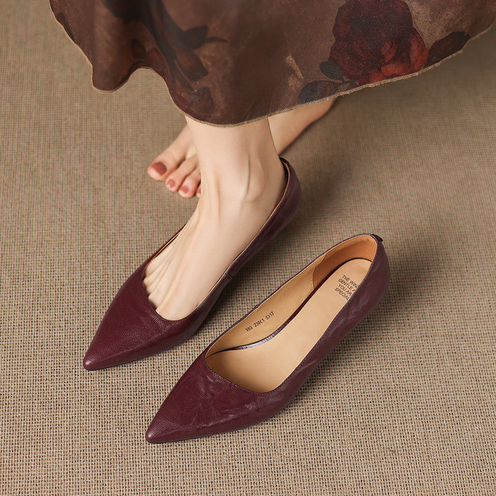 Avia Genuine Leather Pointed-Toe Heels