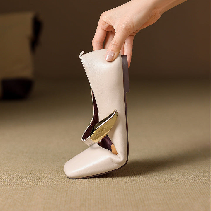 Freya Genuine Leather Mary Jane Flats