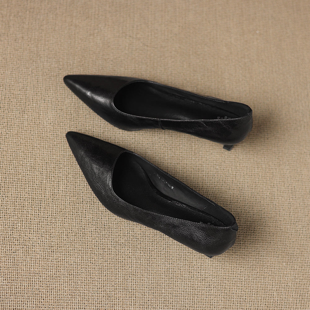 Avia Genuine Leather Pointed-Toe Heels
