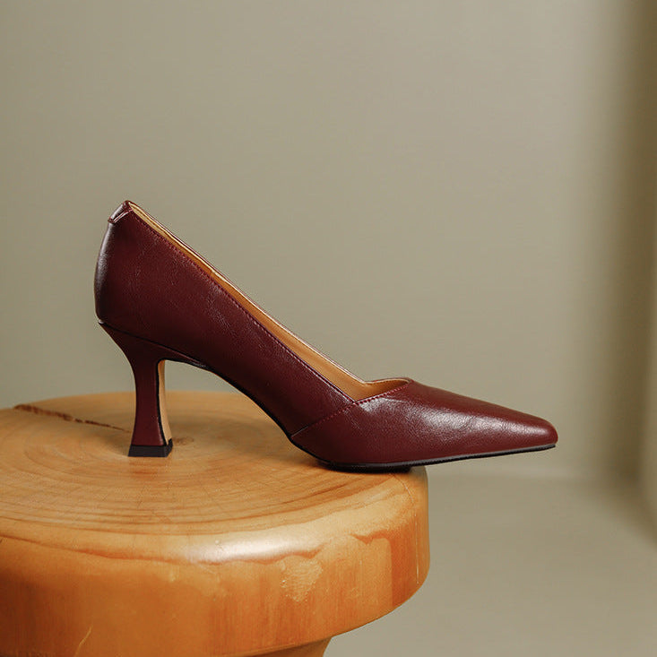 Stera Pointed-Toe Leather Heel Pumps