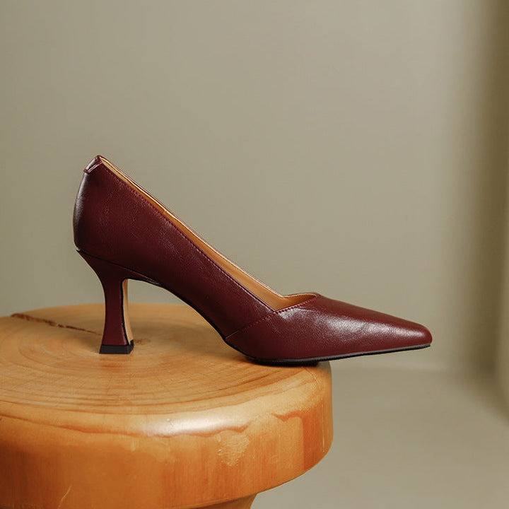 Stera Pointed-Toe Leather Heel Pumps