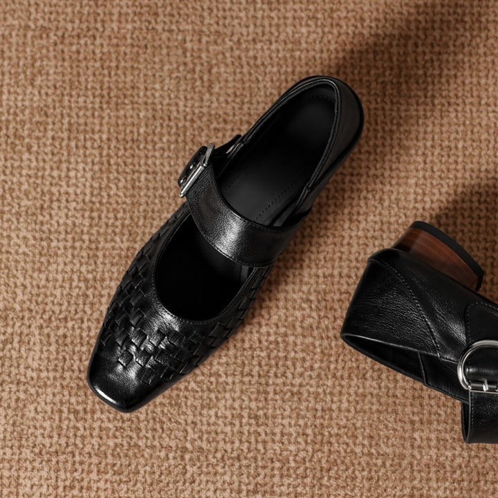 Daria Genuine Leather Mary-Jane Pumps