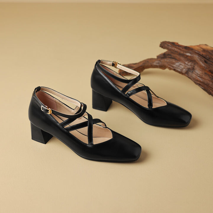 Elva Leather Heels
