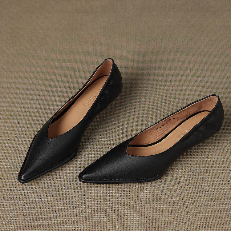Emma Genuine Leather Pointed-Toe Heels