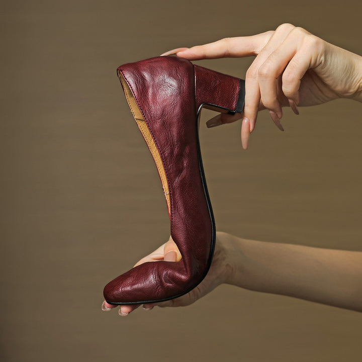 Vena Genuine Leather Heel Pumps