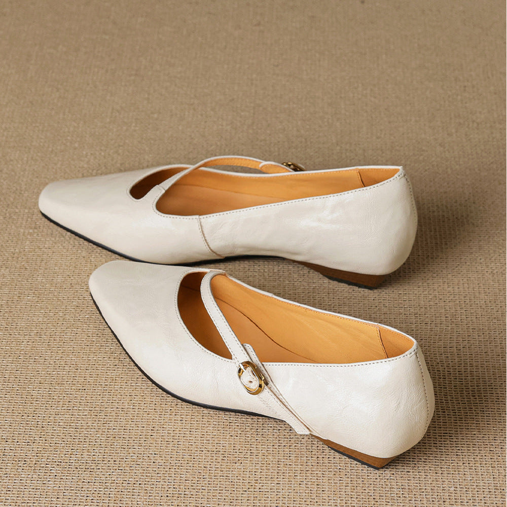 Elaria Genuine Leather Mary Jane Pumps