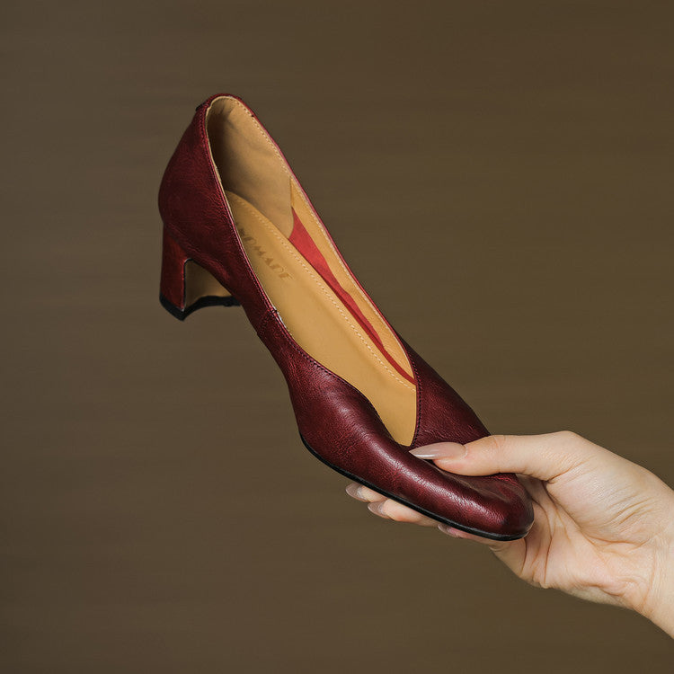 Vena Genuine Leather Heel Pumps