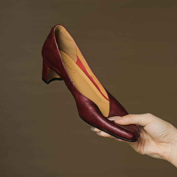 Vena Genuine Leather Heel Pumps