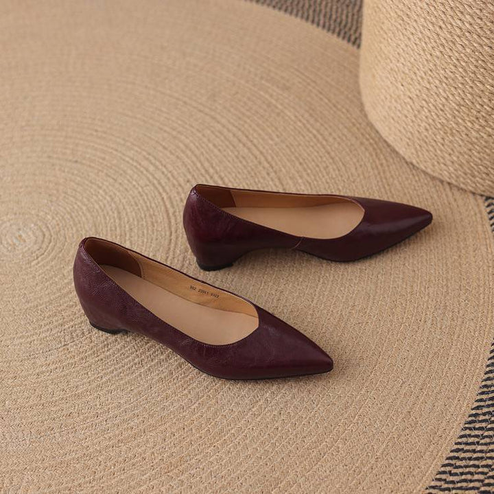 Marlot Genuine Leather Pointed-Toe Heel Pumps