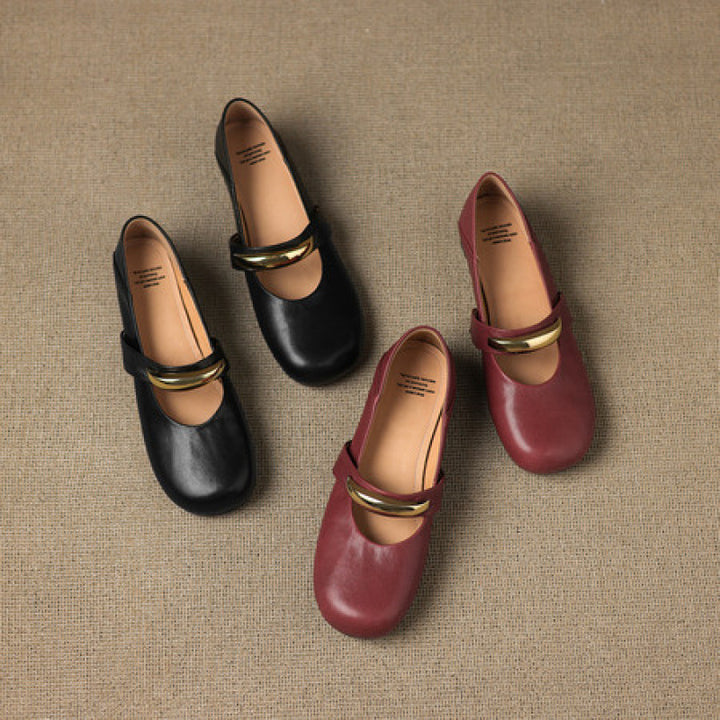 Etta Genuine Leather Mary Jane Pumps