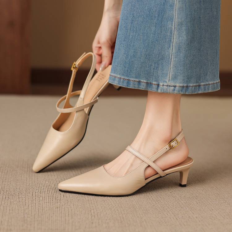 Kemi Genuine Leather Slingbacks