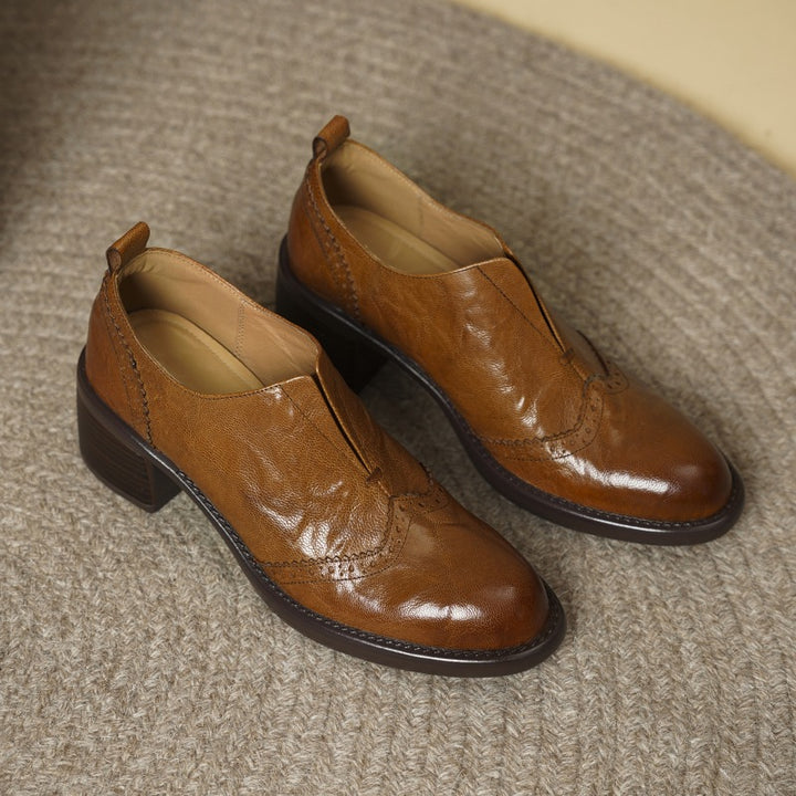 Everett Genuine Leather Wingtip Platform Shoes