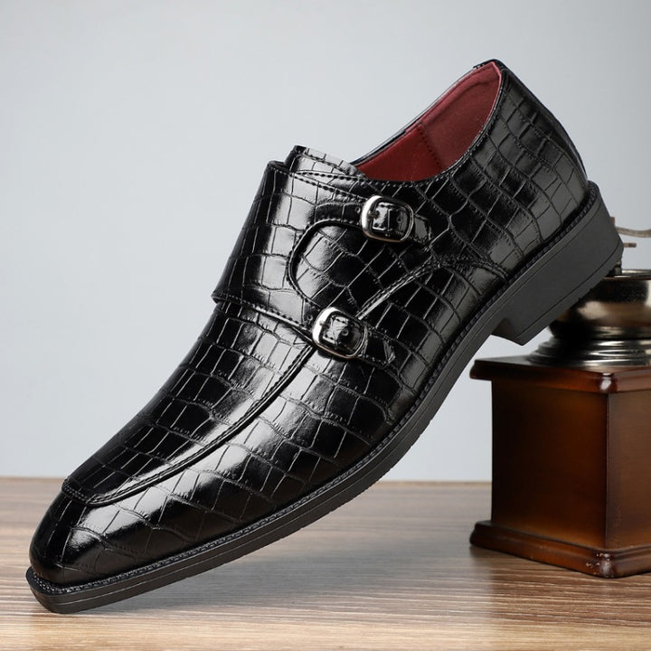 Marco Double Monk-Strap Leather Shoes