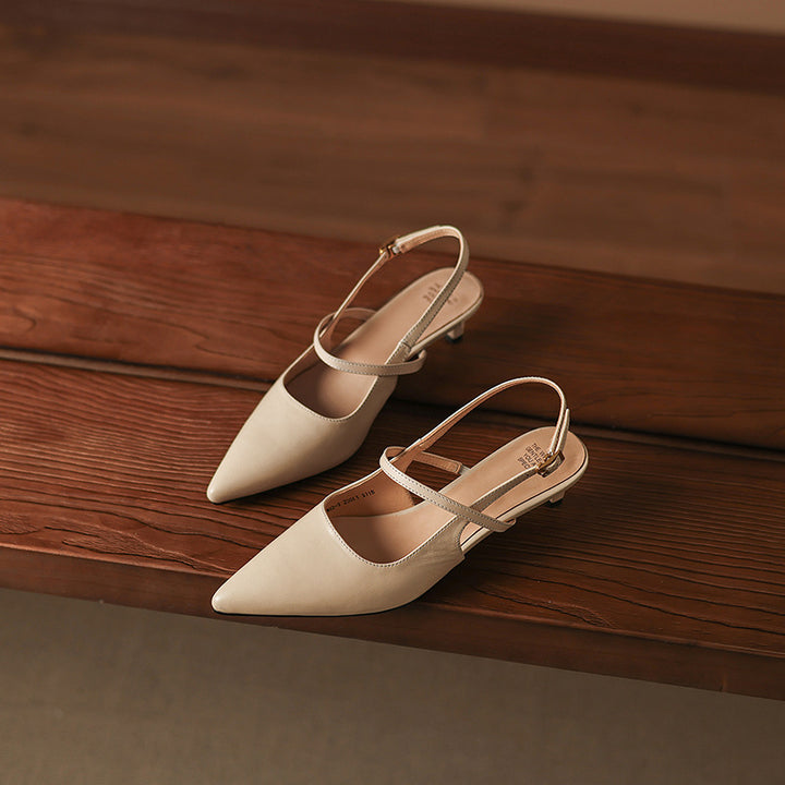 Zyra Genuine Leather Mary-Jane Slingback Heels