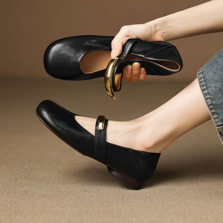 Etta Genuine Leather Mary Jane Pumps