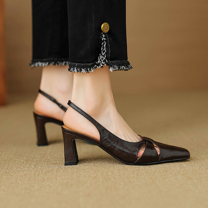 Marlet Genuine Leather Slingbacks