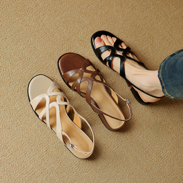 Bellina Genuine Leather Gladiator Slingback Sandals