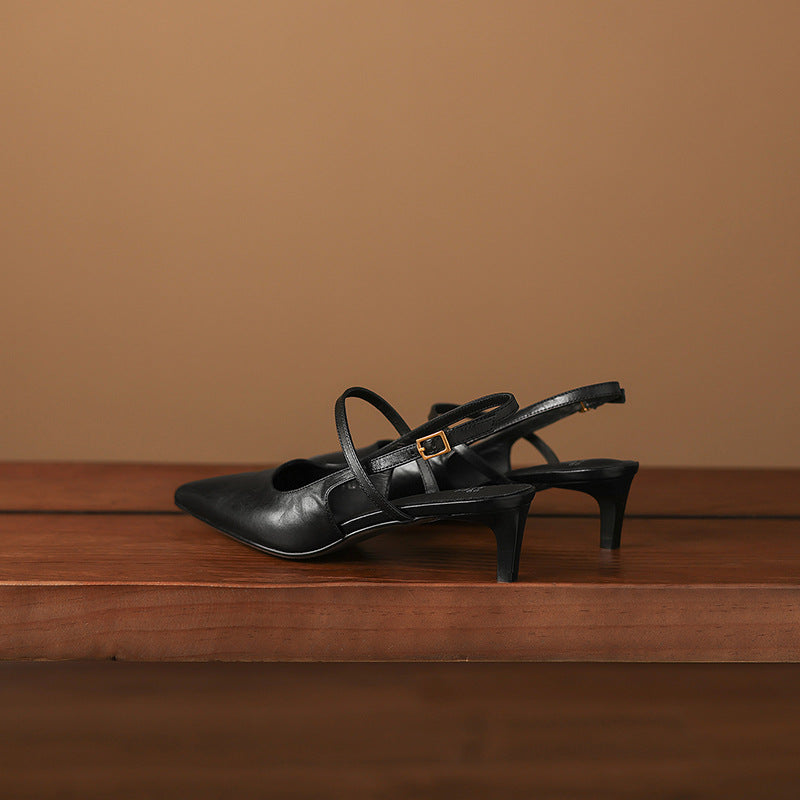 Zyra Genuine Leather Mary-Jane Slingback Heels