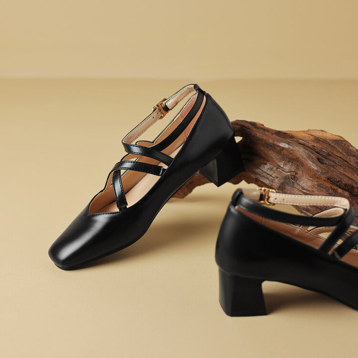Elva Leather Heels