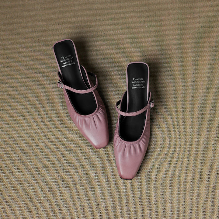 Zeva Genuine Leather Mary Jane Mules