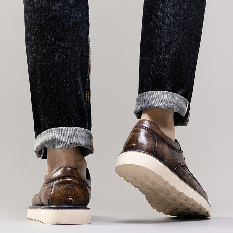 Halston Genuine Leather Lace-Up Shoes