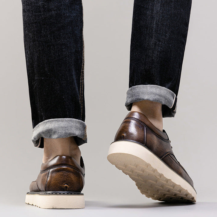 Halston Genuine Leather Lace-Up Shoes
