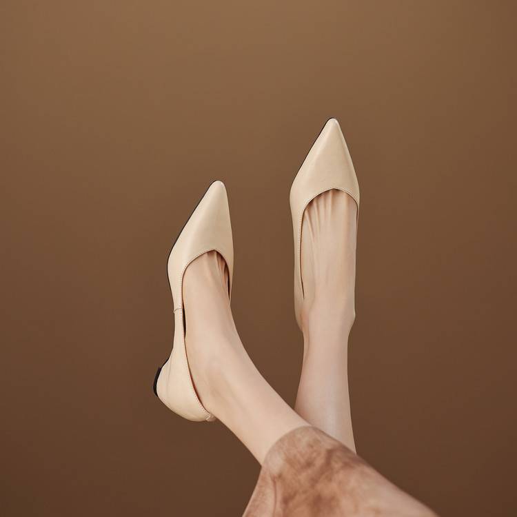Marlot Genuine Leather Pointed-Toe Heel Pumps