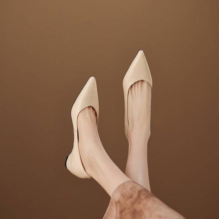 Marlot Genuine Leather Pointed-Toe Heel Pumps