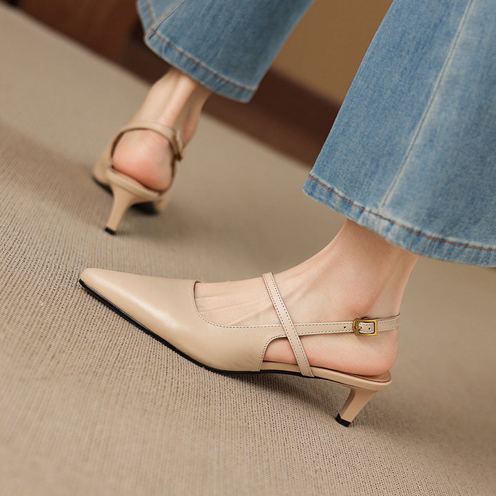 Zyra Genuine Leather Mary-Jane Slingback Heels