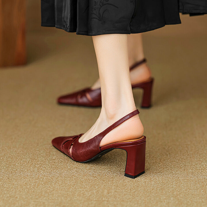 Marlet Genuine Leather Slingbacks
