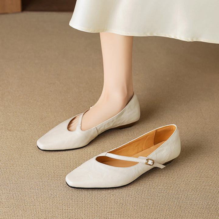 Elaria Genuine Leather Mary Jane Pumps