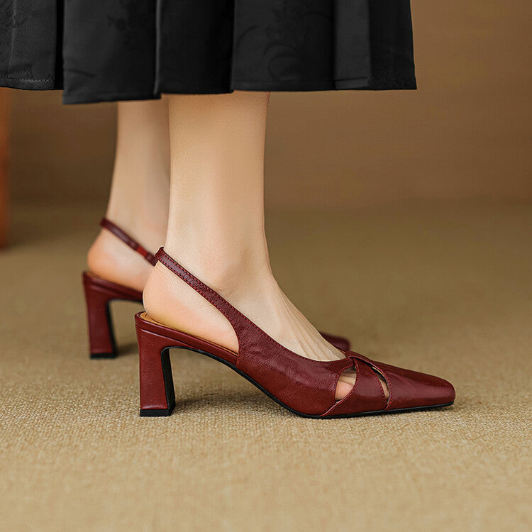 Marlet Genuine Leather Slingbacks