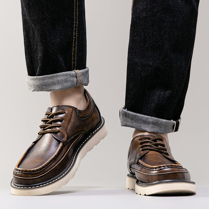 Halston Genuine Leather Lace-Up Shoes