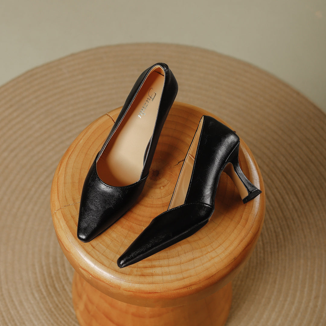 Stera Pointed-Toe Leather Heel Pumps