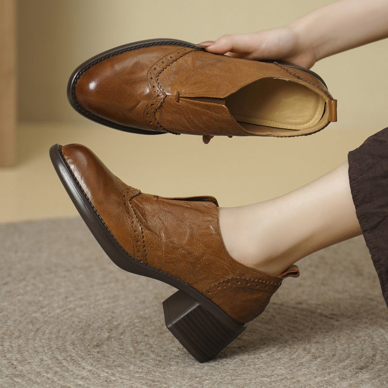 Everett Genuine Leather Wingtip Platform Shoes
