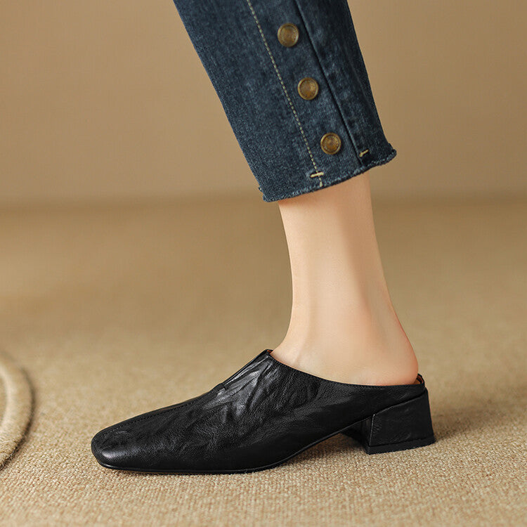 Pela Genuine Leather Mules