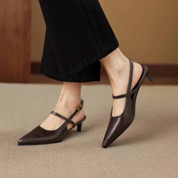 Kemi Genuine Leather Slingbacks