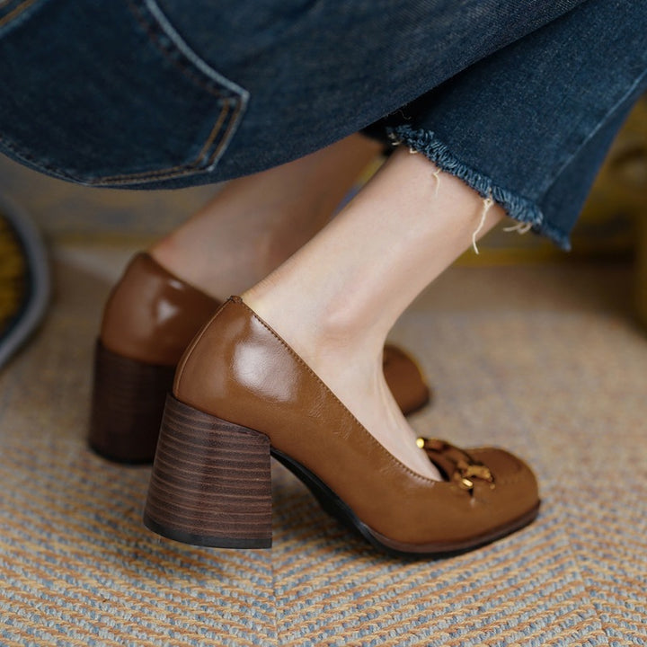 Velyn Genuine Leather Heels